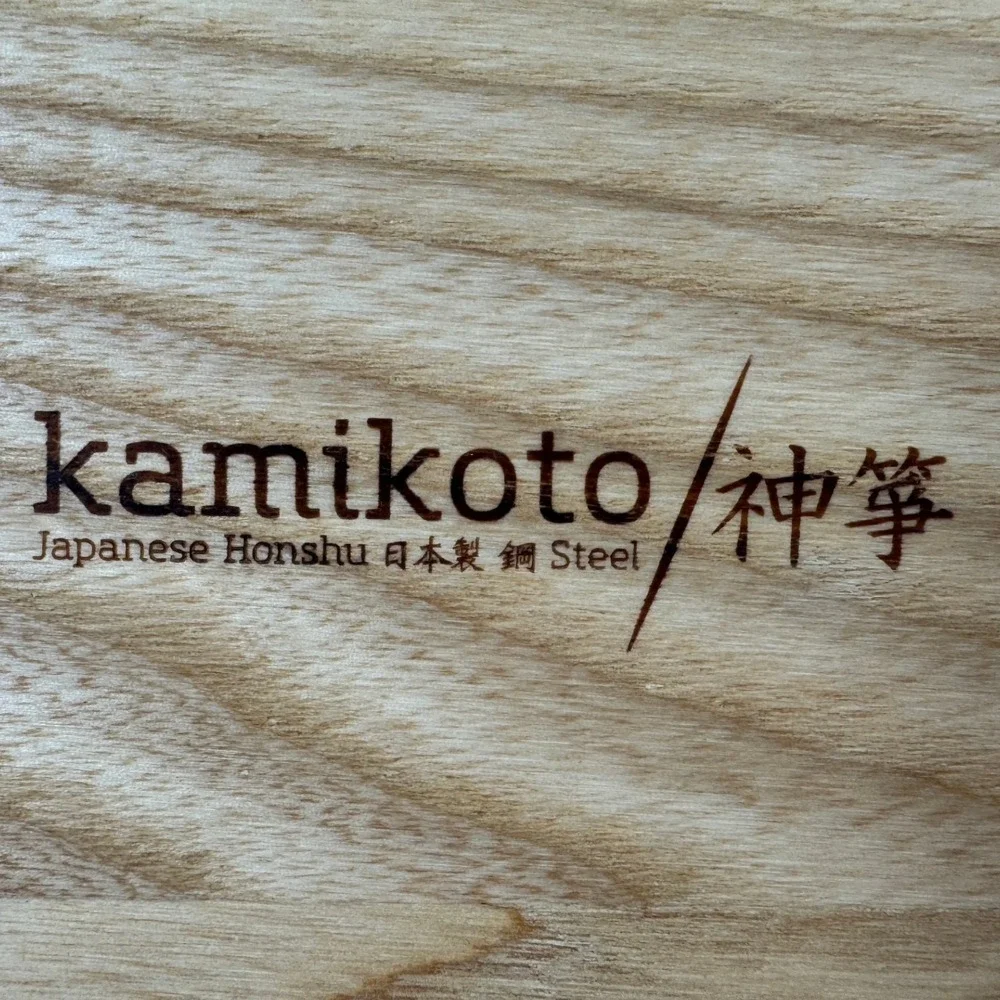 Kamikoto Kanpeki 3-Piece Japanese Honshu Steel Knife Set with Wood Case Box